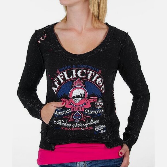 Affliction American Customs Nineteen Seventy Three Pullover Sweatshirt - Picture 1 of 6